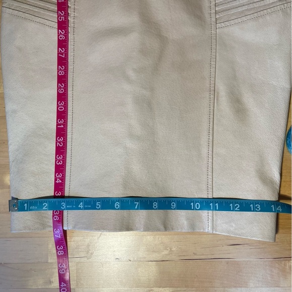 Warehouse Cream Leather Pencil Dress UK size 8 - Picture 10 of 12